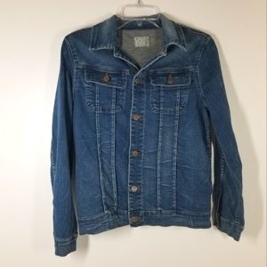 Polo Ralph Lauren Distressed Blue Denim Stretch Jean Jacket Women Size Large